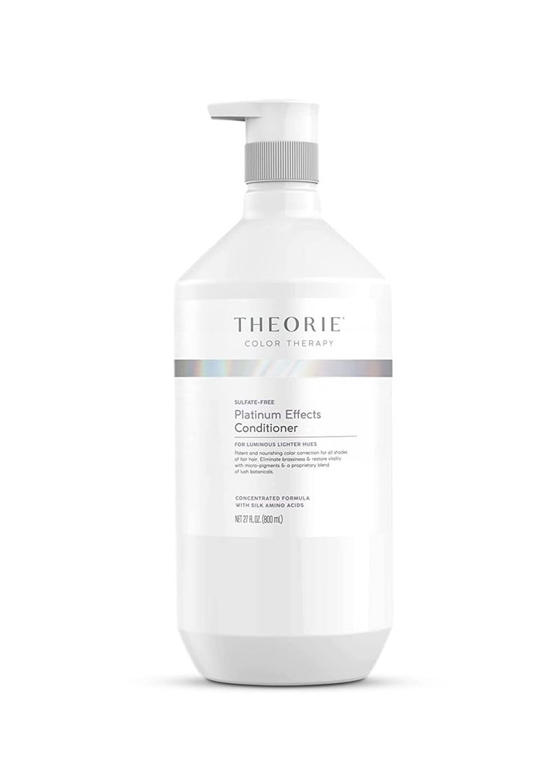Theorie Platinum Effects Conditioner- Concentrated Color Maintenance and Correction for Blonde, Silver & Color Treat Hair. Potent Pigments Eliminate Brassiness & Yellowing. (800 mL)