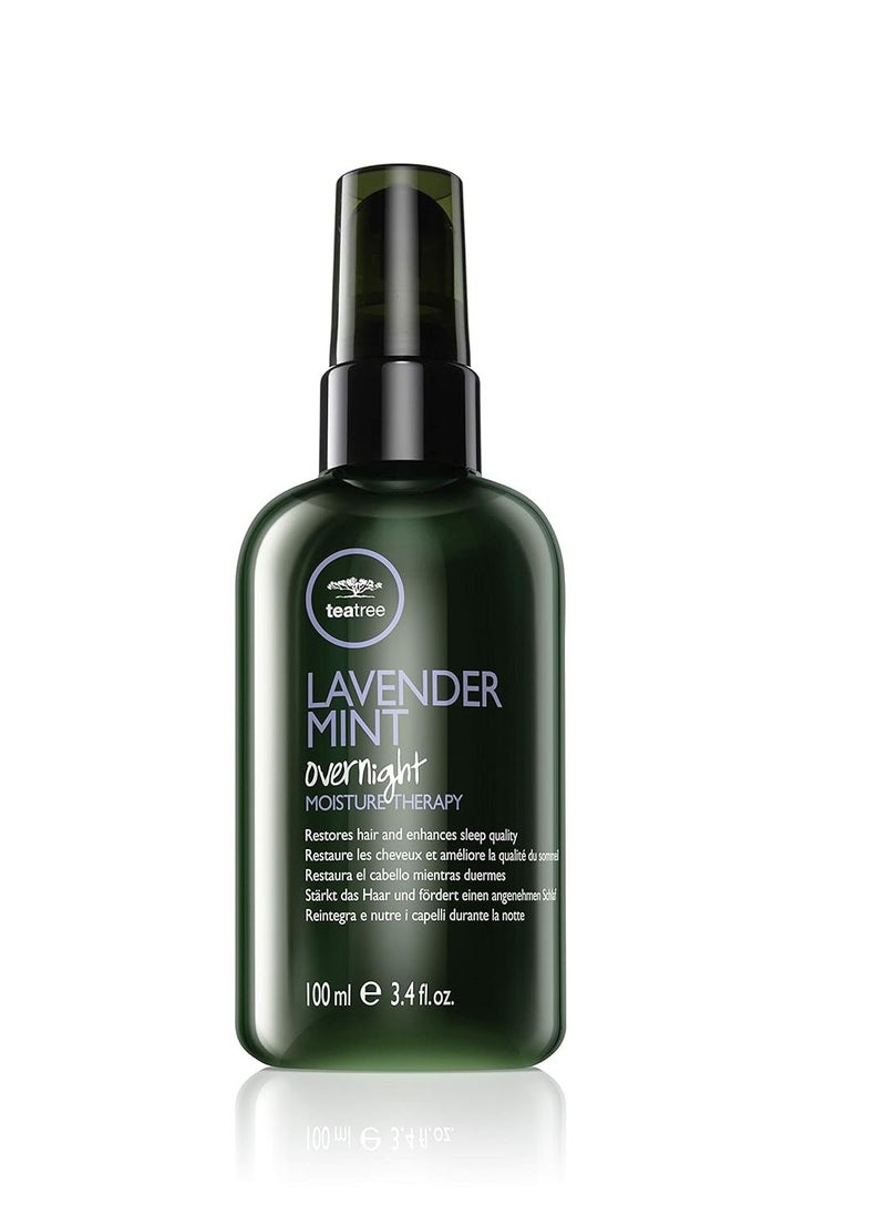 Tea Tree Lavender Mint Overnight Moisture Therapy, Leave-In Treatment, Restores Hair + Enhances Sleep Quality, For Coarse, Curly + Dry Hair, 3.4 fl. oz.