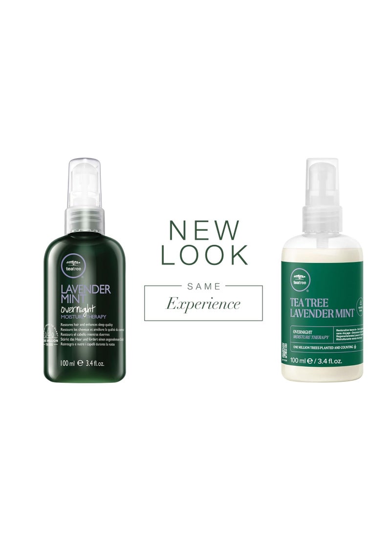 Tea Tree Lavender Mint Overnight Moisture Therapy, Leave-In Treatment, Restores Hair + Enhances Sleep Quality, For Coarse, Curly + Dry Hair, 3.4 fl. oz.