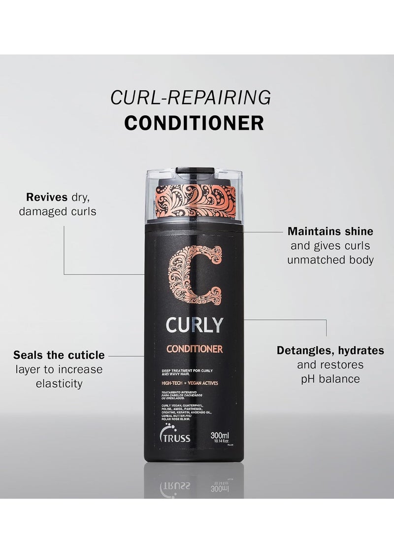 Truss Keratin Repair Conditioner, 300ml, Unisex, Intensive Repair for Damaged Curlsc