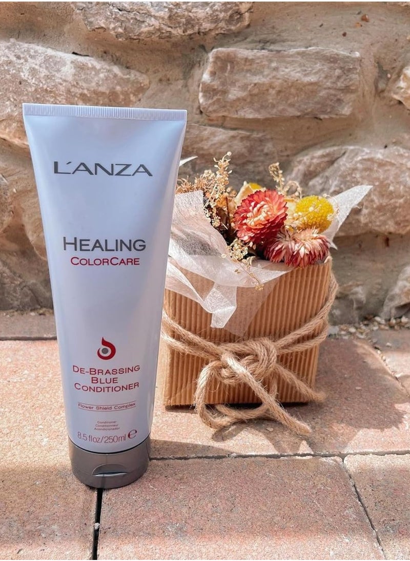 L'ANZA Healing ColorCare Ultra De-Brassing Professional Blue Conditioner, Color Toning Haircare to Eliminate Unwanted Brassiness, Sulfate-free Formula