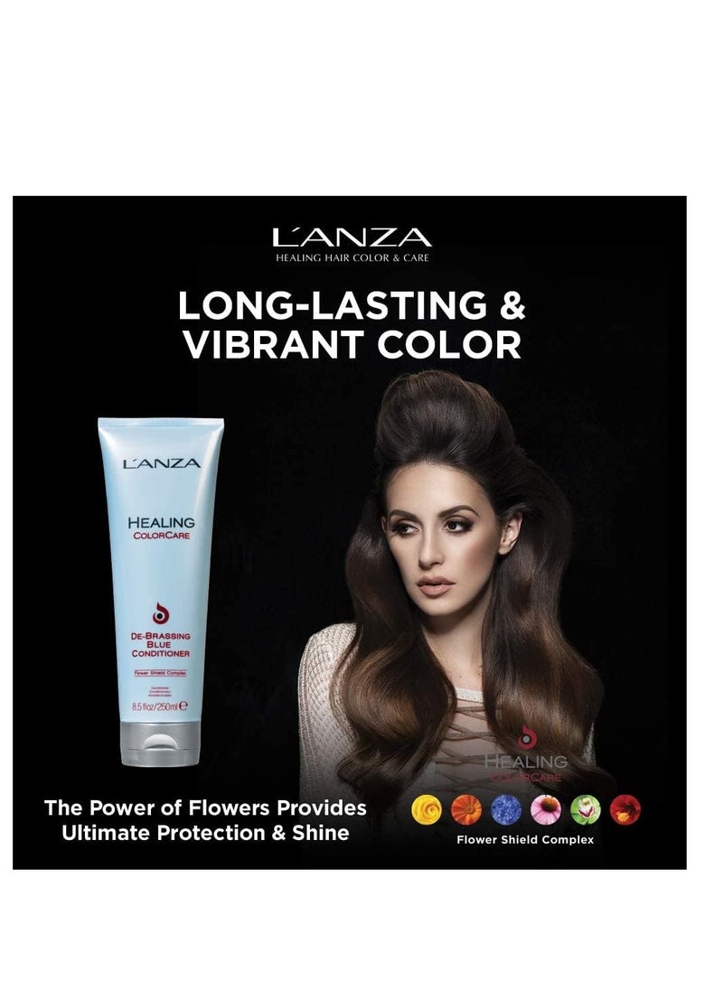 L'ANZA Healing ColorCare Ultra De-Brassing Professional Blue Conditioner, Color Toning Haircare to Eliminate Unwanted Brassiness, Sulfate-free Formula