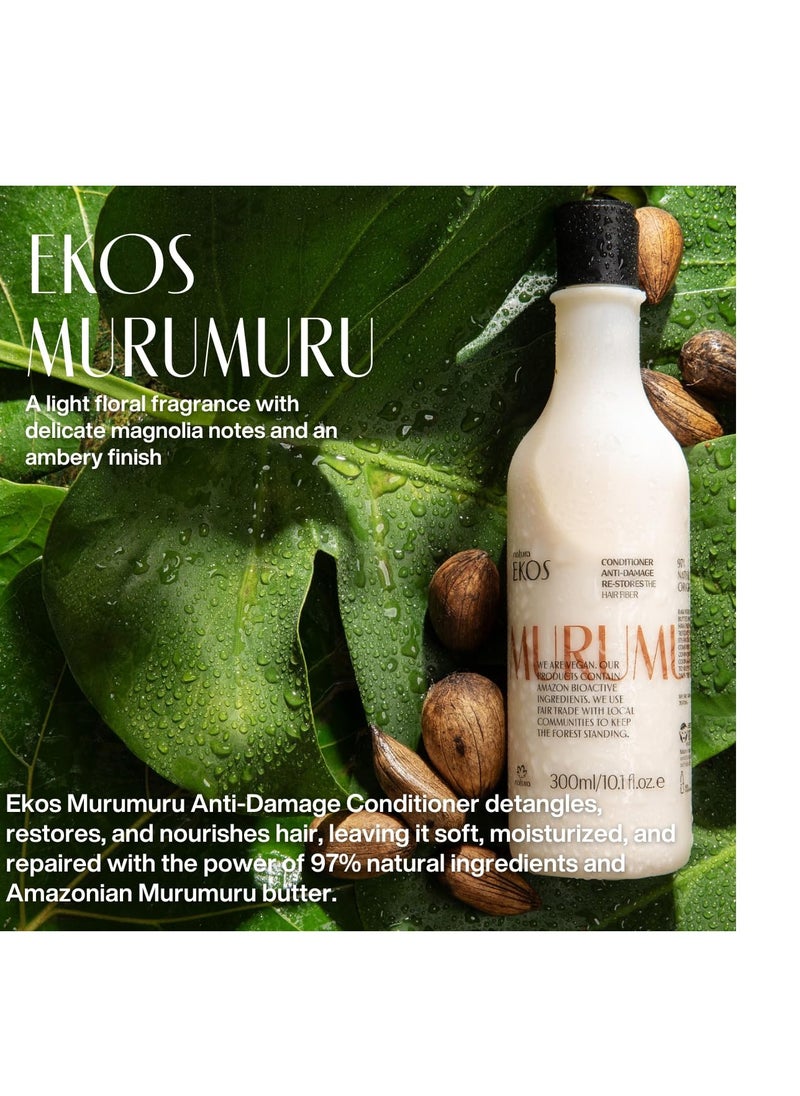 natura - Ekos Murumuru Restoring Conditioner - Anti-Damage - Hair Detangler & Moisturizer - Combat Dryness - Vegan Hair Care - Brazilian Beauty Secrets - Personal & Self Care - 10.1 fl oz (300ml)