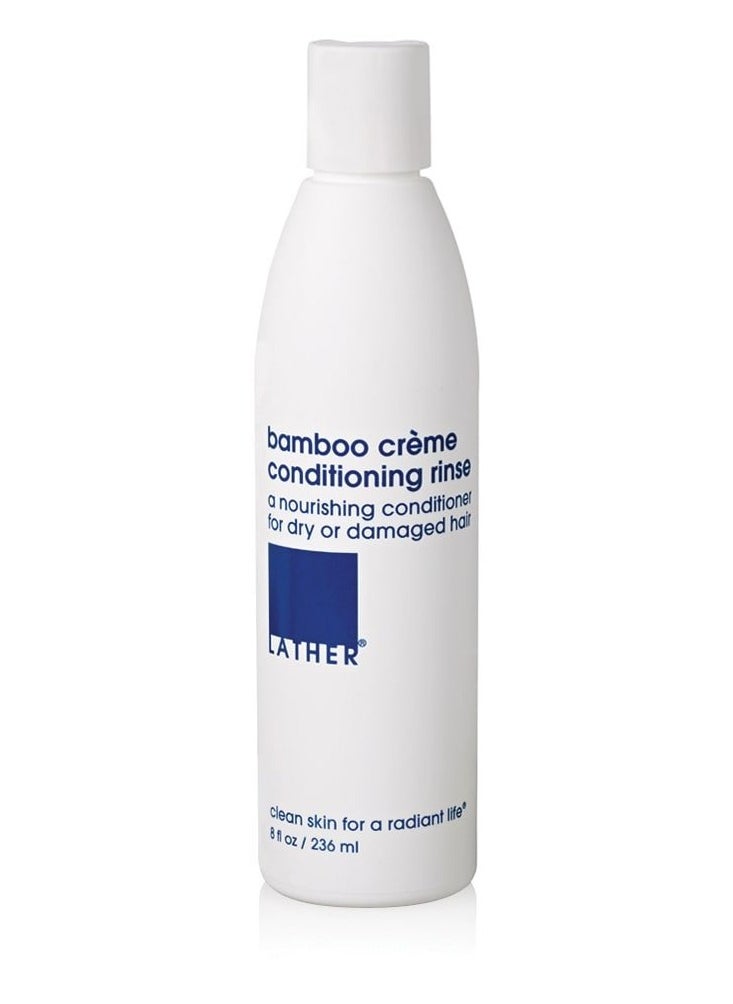 LATHER Bamboo Creme Conditioner - Hydrate Scalp on Dry or Damaged Hair - Light Weight & Non-Greasy Formula - Gentle Daily Hair Detangler Conditioner for Dry Hair - Sulfate Free - 8 Fl Oz Bottle