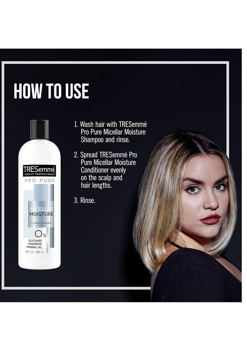 TRESemmé Pro Pure Conditioner For Daily Moisture Micellar Moisture Silicone Free 16 oz
