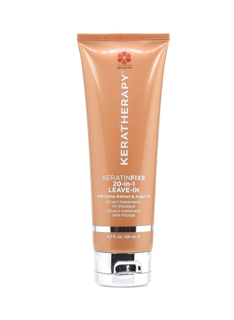 KERATHERAPY Keratin Infused KeratinFIXX 20-in-1 Leave-in, 4.2 fl. oz., 125 ml - Smoothing Leave in Conditioner Transforms Your Hair with 20 Benefits in 1 Easy Step - With Caviar Extract, & Argan Oil