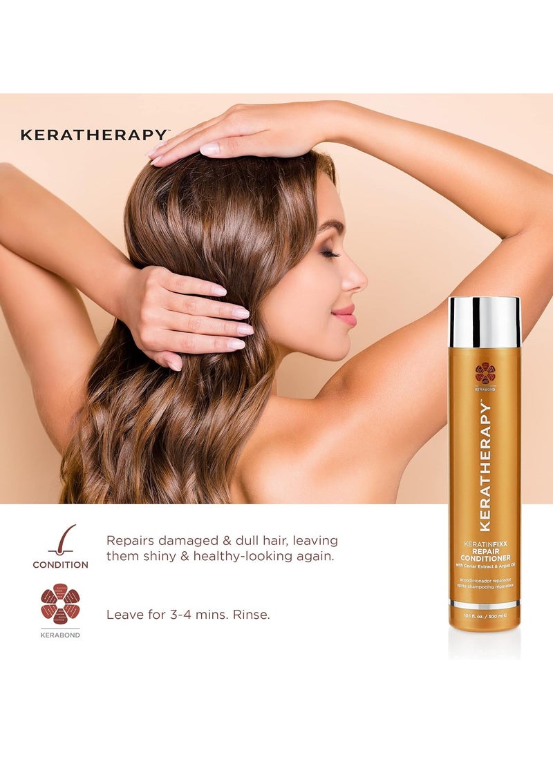KERATHERAPY Keratin Infused KeratinFIXX 20-in-1 Leave-in, 4.2 fl. oz., 125 ml - Smoothing Leave in Conditioner Transforms Your Hair with 20 Benefits in 1 Easy Step - With Caviar Extract, & Argan Oil