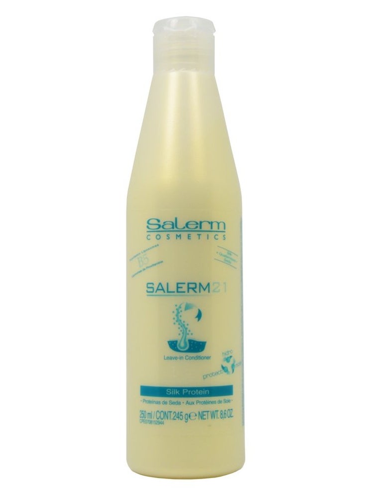 Salerm Cosmetics 21 LEAVE-IN Conditioner, B5 Provitamin Lipsomes & Silk Protein (8.6 oz - bottle size)