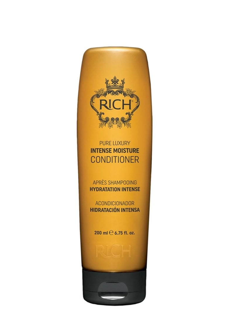 RICH Moisture Conditioner for Damaged & Dry Hair - Moisturizing & Smoothing, Anti-frizz, Prevents Split Ends - Marula Oil & Cherry Blossom Extract - 6.75 oz