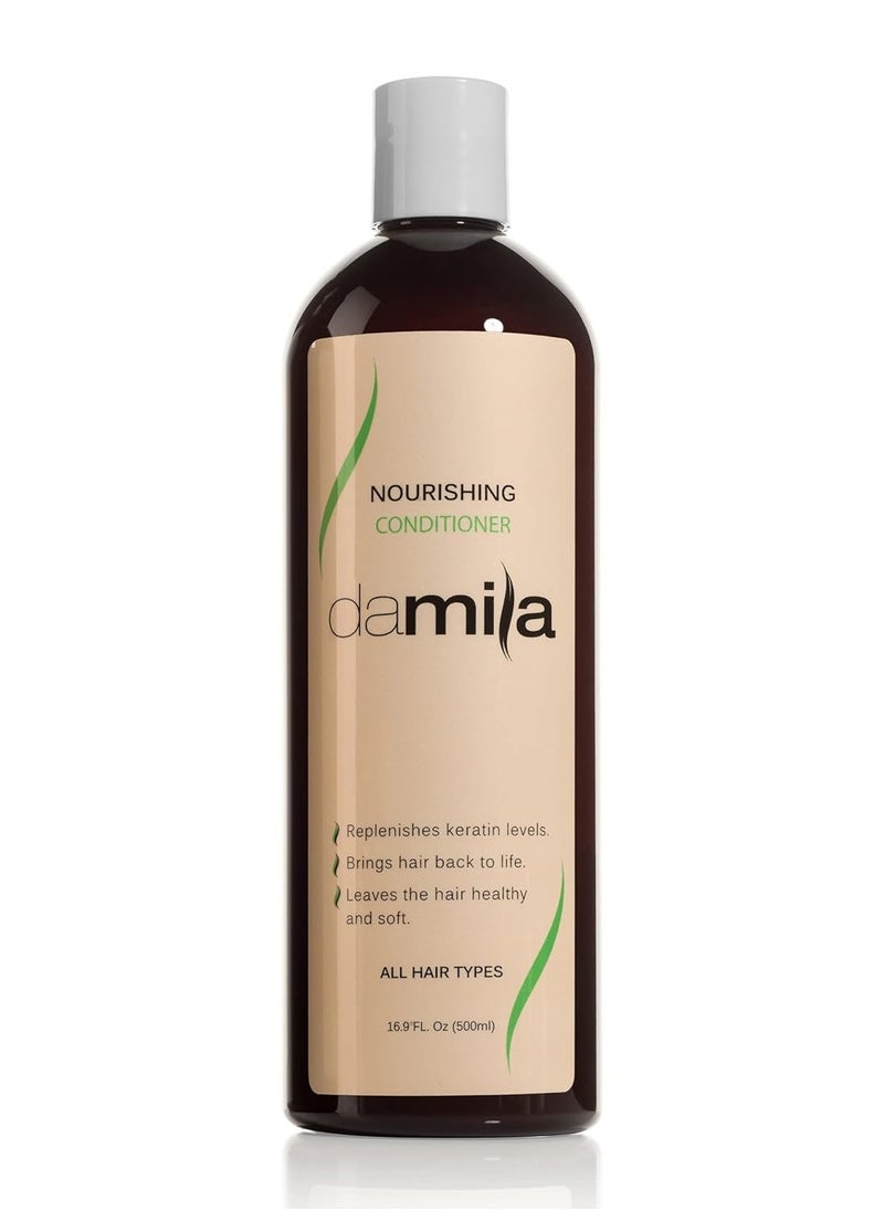 Nourishing Conditioner with Keratin & Aloe Vera - Perfect for Damaged, Frizzy, Curly, or Dry Hair (16.9 Fl Oz)