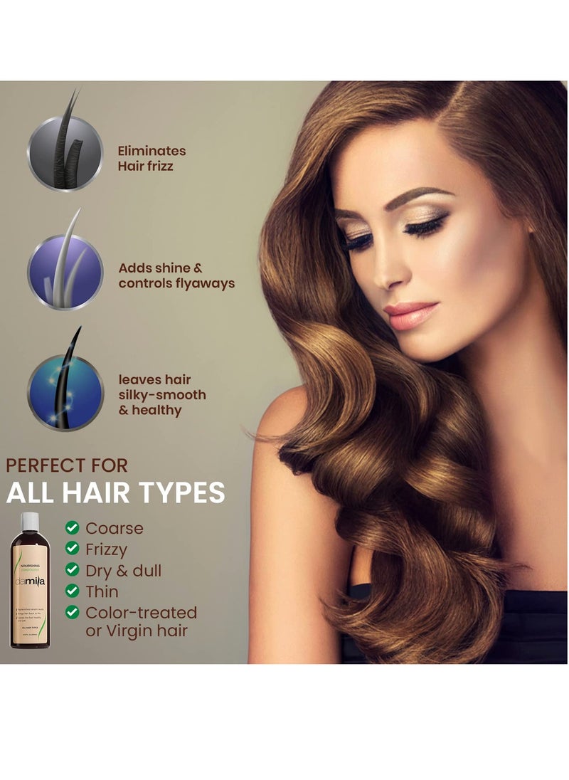 Nourishing Conditioner with Keratin & Aloe Vera - Perfect for Damaged, Frizzy, Curly, or Dry Hair (16.9 Fl Oz)