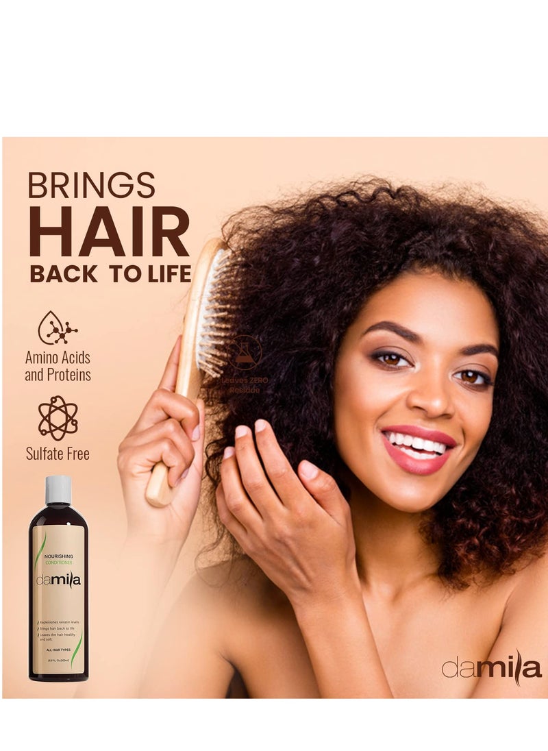 Nourishing Conditioner with Keratin & Aloe Vera - Perfect for Damaged, Frizzy, Curly, or Dry Hair (16.9 Fl Oz)