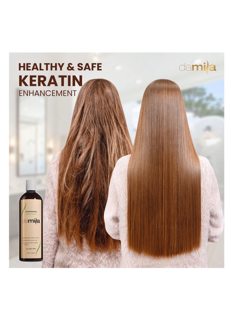 Nourishing Conditioner with Keratin & Aloe Vera - Perfect for Damaged, Frizzy, Curly, or Dry Hair (16.9 Fl Oz)