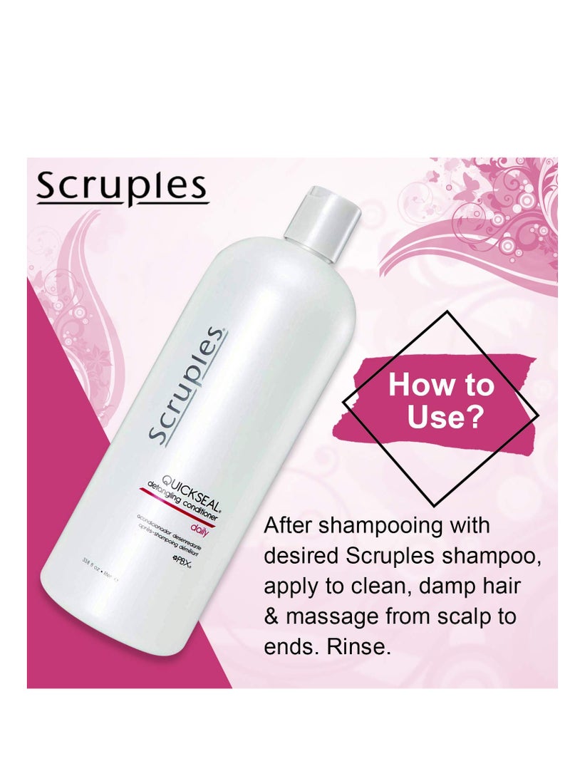 Scruples Quickseal Detangling Conditioner - Hair Smoothing & Frizz Control Treatment - Conditions & Detangles All Hair Types (33.8 oz)