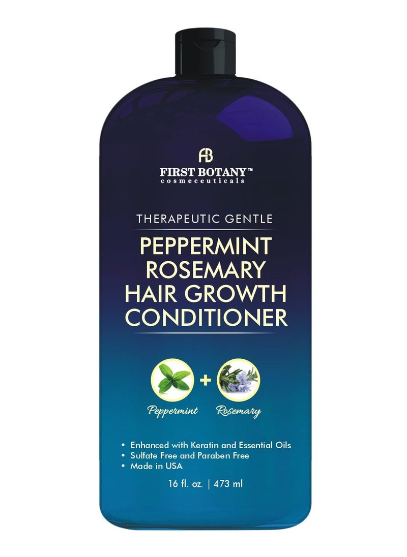 Peppermint Rosemary Hair Regrowth Conditioner - Anti Hair Loss product, Daily Hydrating, Detoxifying, Volumizing Conditioner and Fights Dandruff For Men and Women 16 fl oz