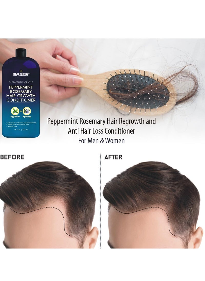 Peppermint Rosemary Hair Regrowth Conditioner - Anti Hair Loss product, Daily Hydrating, Detoxifying, Volumizing Conditioner and Fights Dandruff For Men and Women 16 fl oz