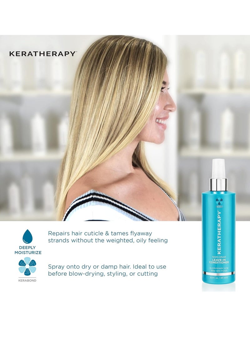 Keratherapy Keratin Infused Moisture Leave In Conditioner Spray, 8.5 fl. oz., 251 ml - Hydrating Leave in Conditioner Spray with Jojoba Oil, Panthenol, Arginine Amino Acid & Wheat Oil for Damaged Hair