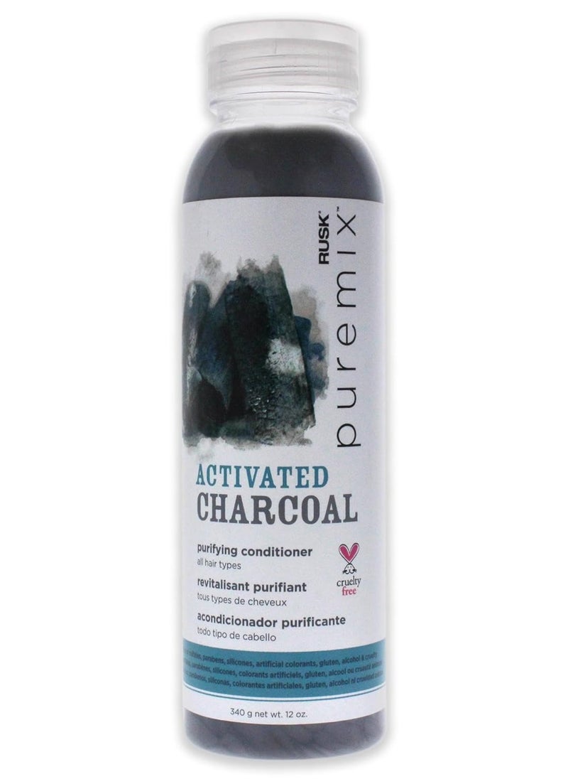 RUSK Puremix Activated Charcoal Purifying + Detoxifying, Removes Build Up, Absorbs Dirt + Oil, Softens Hair, Sulfate-Free