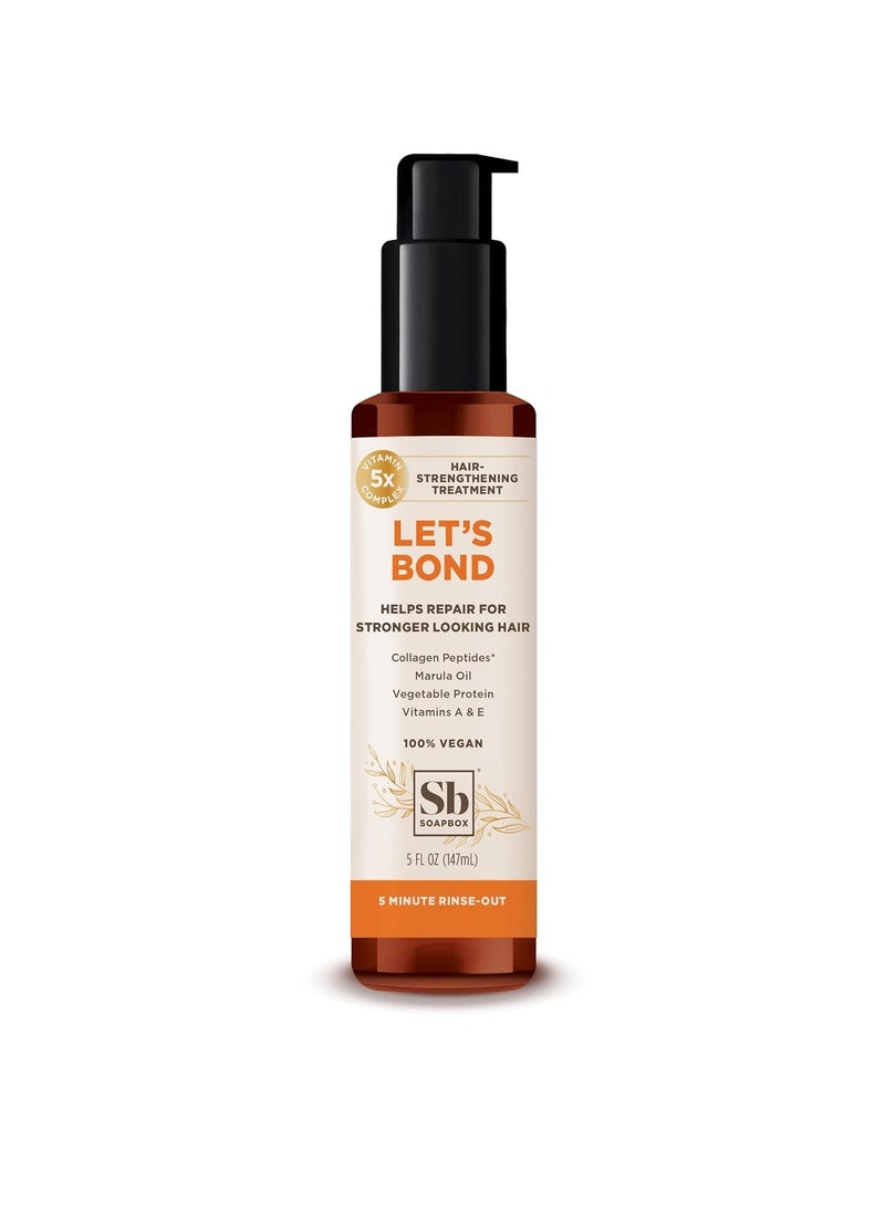 Soapbox Let's Bond Hair Treatment with Collagen Peptides - Repair Damaged Hair, Prevent Breakage, Nourish & Strengthen Fine, Frizzy Hair, Paraben Free & Color Safe, 5oz