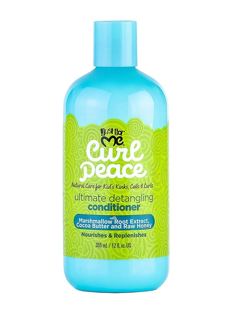 Just For Me Curl Peace Ultimate Detangling Conditioner (3 Pack) - Nourishes & Replenishes, Contains Marshmallow Root Extract, Cocoa Butter & Raw Honey, Sulfate Free, No Animal Testing, 12 oz
