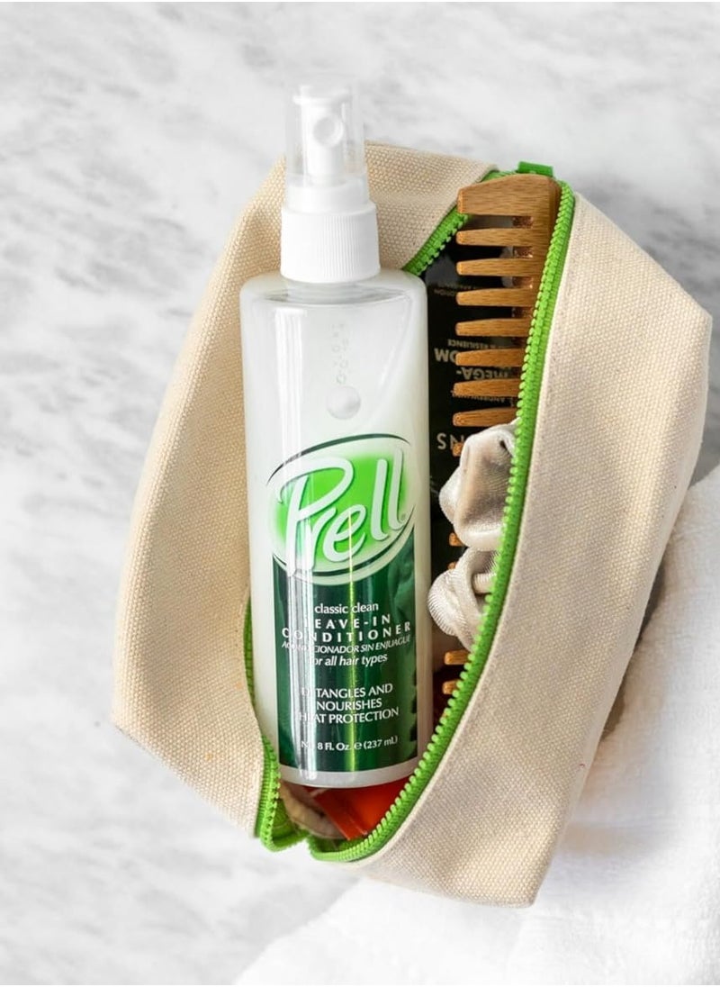Prell Classic Clean Leave-in Conditioner, Detangles and Nourishes Heat Protection 8 fl. oz for All hair Types.