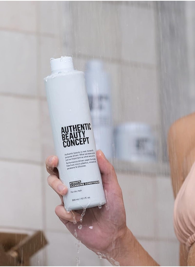 Authentic Beauty Concept Hydrate Cleansing Conditioner | Moisturizing Co-Wash | Increases Combability & Hydration | Normal To Dry or Curly Hair | Vegan & Cruelty-free | Silicone-free | 10.1 fl. oz.