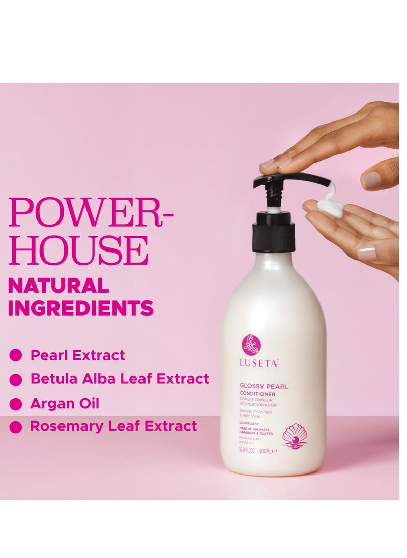Luseta Glossy Pearl Conditioner for Smoothing and Nourishing Frizzy, Deep Moisturizing Conditioner with Pearl Extract, Awakening shine for Dull hair 16.9 fl.oz.