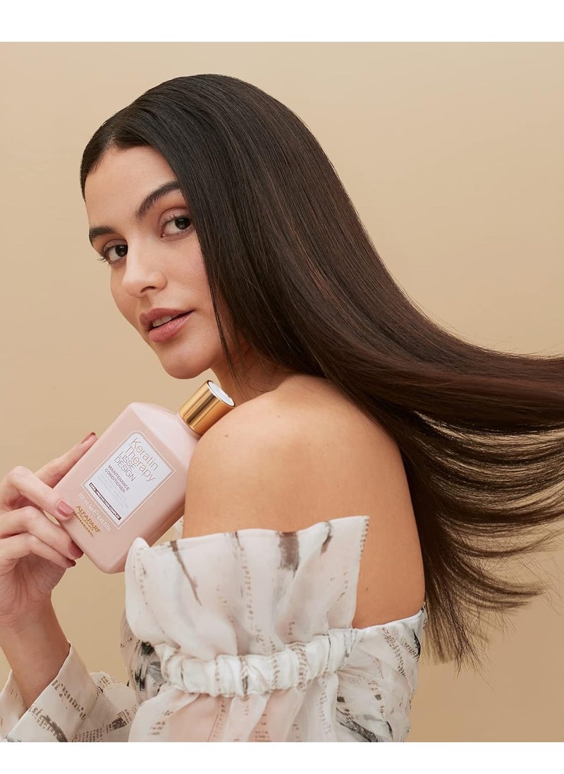 Alfaparf Milano Lisse Design Keratin Therapy Conditioner - Sulfate Free Conditioner Hair Repair With Vegetable Collagen For Hair Smoothing & Hair Shine (8.45 oz)