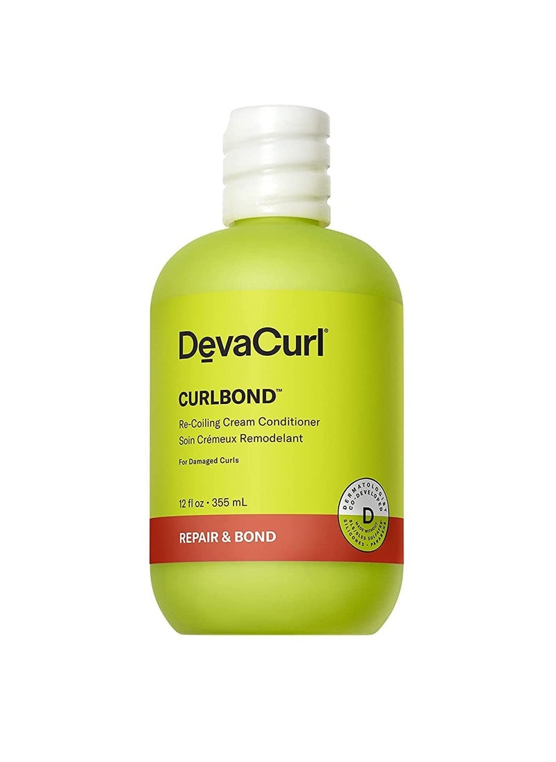 DevaCurl CurlBond Re-Coiling Cream Conditioner | Re-links Broken Bonds | Strengthens| Seals Split Ends | Preserves Color Up to 30 Washes
