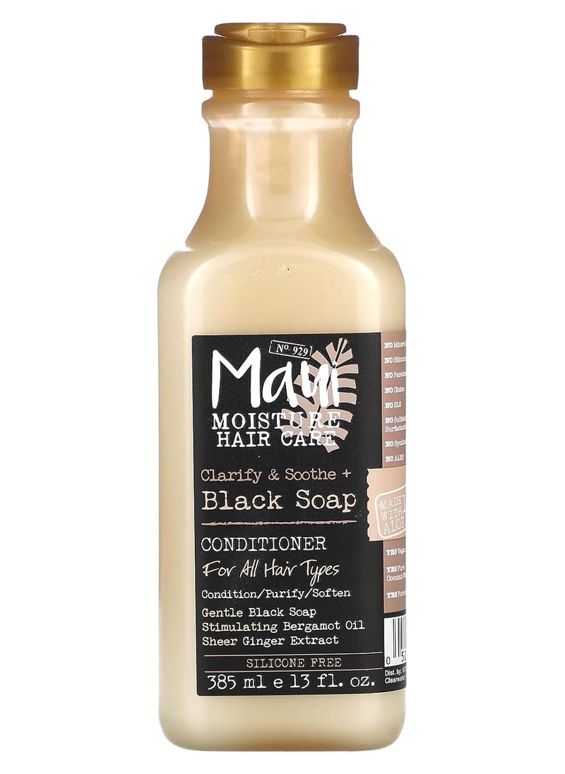 Maui Moisture Clarify & Soothe + Black Soap Conditioner, Hydrating, 13 fl oz