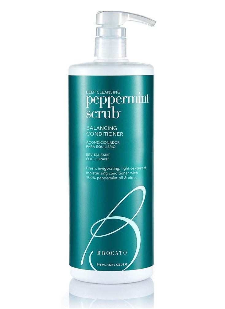 Brocato Peppermint Scrub Balancing Conditioner, 32 oz | Deep Cleansing, Lightweight Moisturizing Conditioner with Pure Peppermint Oil Improved Detangling and Styling | No Sulfate or Parabens