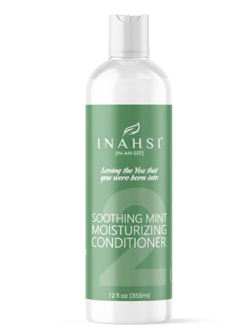 Soothing Mint Moisturizing Conditioner, 12 oz - Plant-Based Formula for Naturally Curly Hair, Hair Products for Men, Women, and Kids, Made in USA