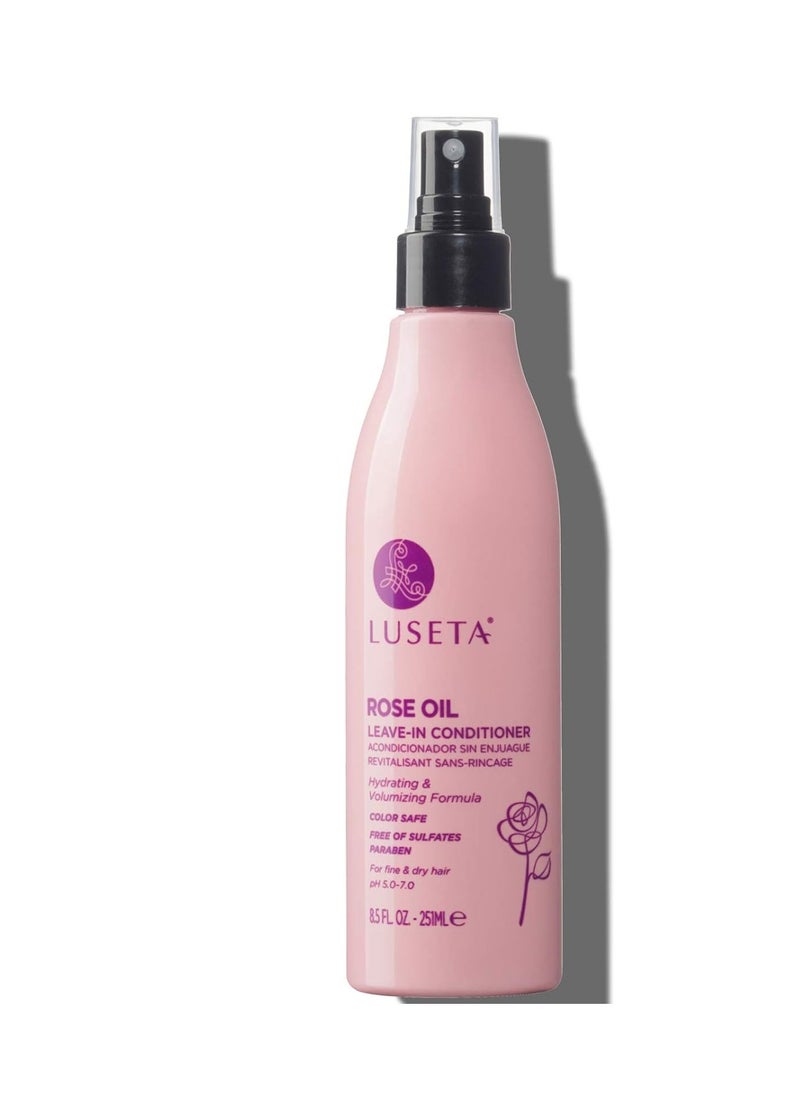 Luseta Rose Oil Leave in Conditioner for Fine & Dry Hair,Nourishing,Moisture,Volume,Silicone-Free,8.5Fl Oz