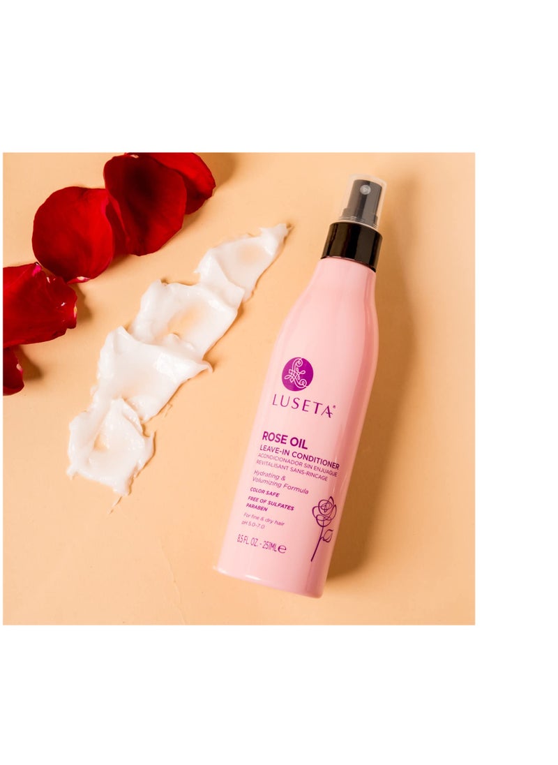 Luseta Rose Oil Leave in Conditioner for Fine & Dry Hair,Nourishing,Moisture,Volume,Silicone-Free,8.5Fl Oz
