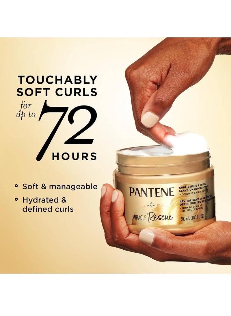 Pantene Miracle Rescue Curl Define & Shine Leave-On Conditioner, 10.1 FL OZ