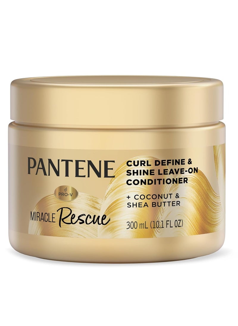 Pantene Miracle Rescue Curl Define & Shine Leave-On Conditioner, 10.1 FL OZ