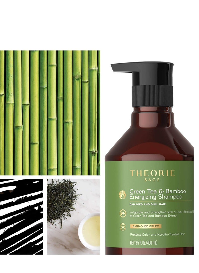 Theorie Green Tea and Bamboo - Energizing Conditioner - Irresistible Scent of Green Tea, Jasmine, Amber & Cypress - For Damaged & Dull Hair - Color & Keratin Safe - 800mL