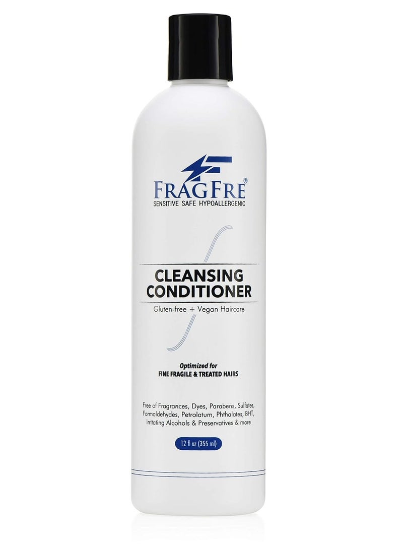 Cleansing Conditioner for Fine Fragile and Treated Hairs 12 oz - Co-Wash for Sensitive Scalps - No Fragrance No Sulfate No Parabens - Hypoallergenic Vegan Co-wash (1 Pack)