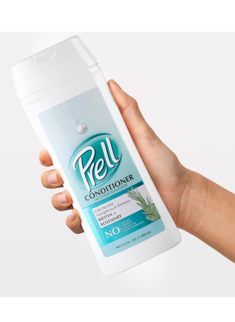 Prell Biotin + Rosemary Strengthens & Thickens Color Safe Conditioner for Fine, Damaged Hair 13.5 fl.oz