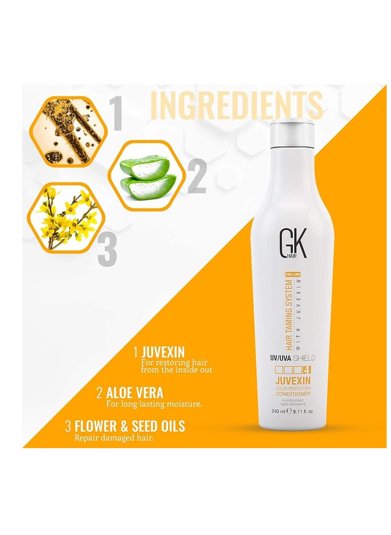 GK HAIR Global Keratin Colored Shield Conditioner (8.11 Fl Oz/240ml) - Deep Cleansing Heat Thermal Protection for Color Treated Dry Damaged Curly Frizzy Hair - Paraben Sulfate Free Unisex