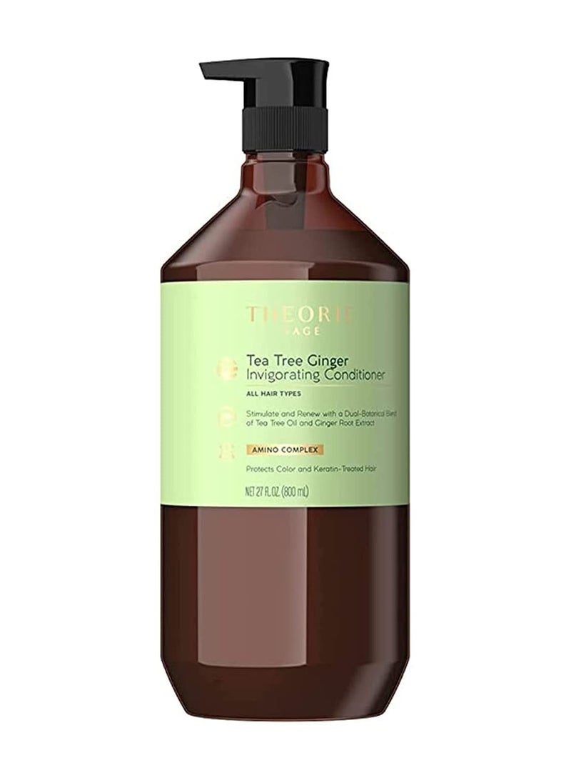Theorie Tea Tree & Ginger Invigorating Conditioner – Stimulate and Renew – For All Hair Types – Made from Natural Ingredients – Protects Color and Keratin Treated Hair (800ml)