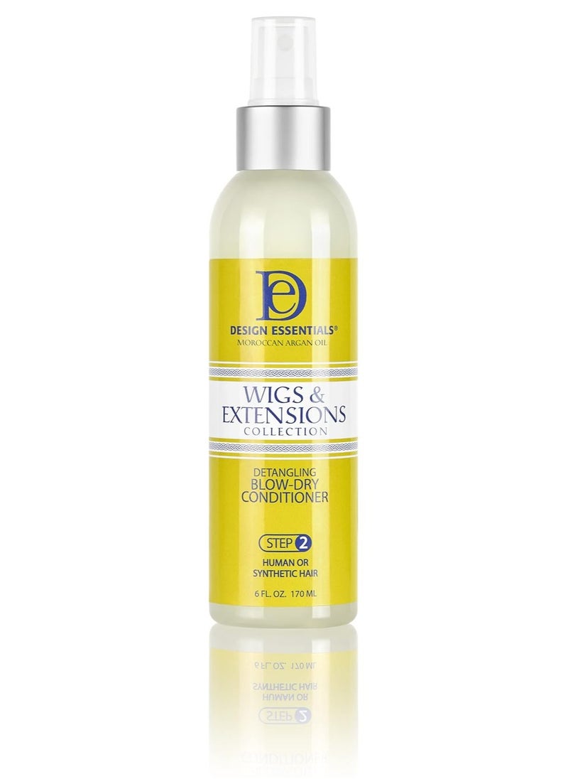 Design Essentials Moroccan Argan Oil Detangling Blow-Dry Conditioner- Wigs & Extensions Collection, 6 Oz (Packaging may vary)