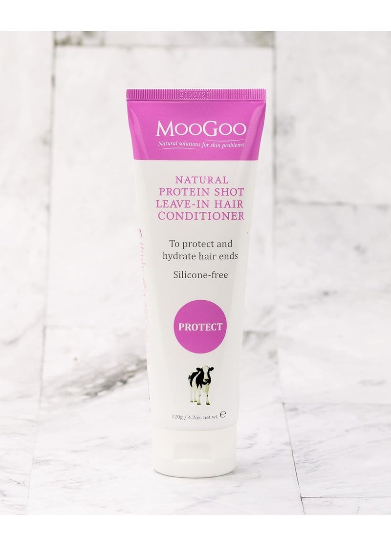 MooGoo Protein Shot Leave In Conditioner - A Natural Hydrating Hair Treatment for Dry Damaged Hair - for Women and for Men. Paraben Free, Cruelty Free.