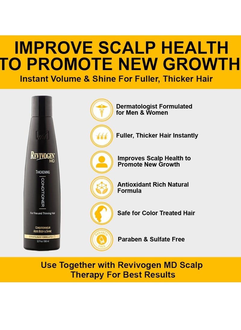 Revivogen MD Thickening Conditioner, Conditioner for Thinning Hair, Hair Loss Conditioner, Thickening Conditioner Men/Women, Conditioner for Hair Loss, 12 Fl oz