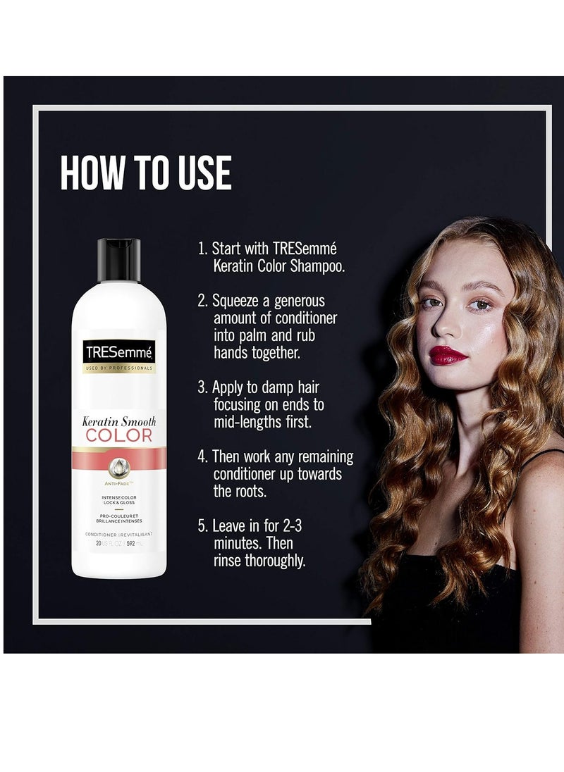 TRESemmé Conditioner for Color Treated Hair Keratin Smooth Color that Prolongs Color and Extends the Time Between Coloring 20 oz