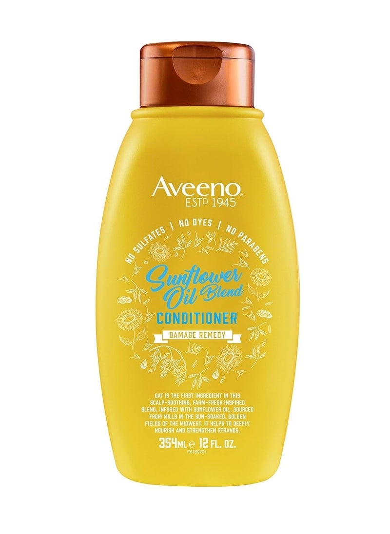 Aveeno Sunflower Oil Blend Conditioner, for Dry Damaged Hair, Dye, Paraben & Sulfate Surfactants Free, 12oz