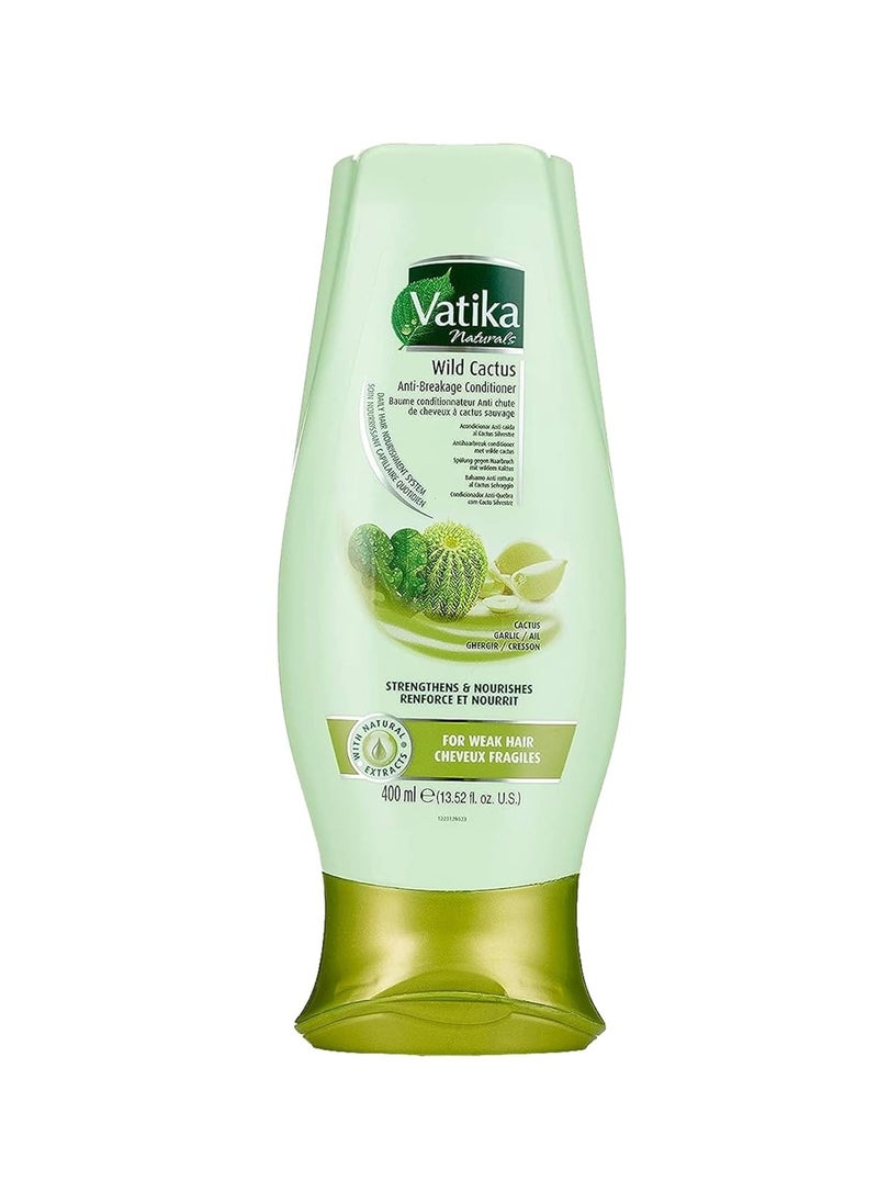 Dabur Vatika Naturals Conditioner, Natural Moisturizing Hair Conditioner for Women w/All Hair Types - Long, Curly, Dry, or Color-Treated Hair - Scalp Hydrating Moisturizer (400ml Bottle, Wild Cactus)
