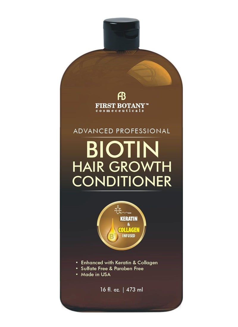 Hair Regrowth and Anti Hair Loss Conditioner 16 fl oz, with DHT blockers, Collagen & Stem Cells- Daily Hydrating, Detoxifying, Volumizing Conditioner For Men and Women