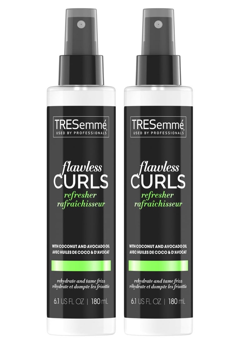 TRESemmé Conditioner, Leave-In Spray - Flawless Curls Refresher Spray with Coconut & Avocado Oil for Hair, Anti-Frizz Hair Products, Curly Hair Conditioner, Scented, 6.1 Oz (Pack of 2)