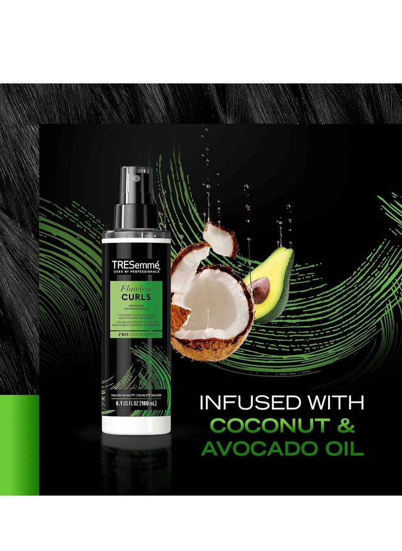 TRESemmé Conditioner, Leave-In Spray - Flawless Curls Refresher Spray with Coconut & Avocado Oil for Hair, Anti-Frizz Hair Products, Curly Hair Conditioner, Scented, 6.1 Oz (Pack of 2)